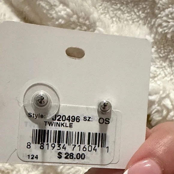 Brighton Silver Earrings with Blue Gem - Picture 2 of 2